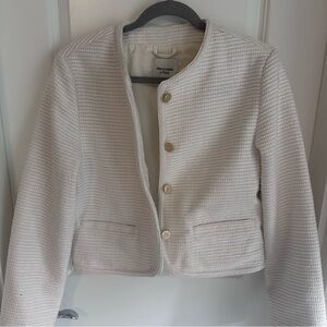 Abercrombie & Fitch Cream Textured Blazer